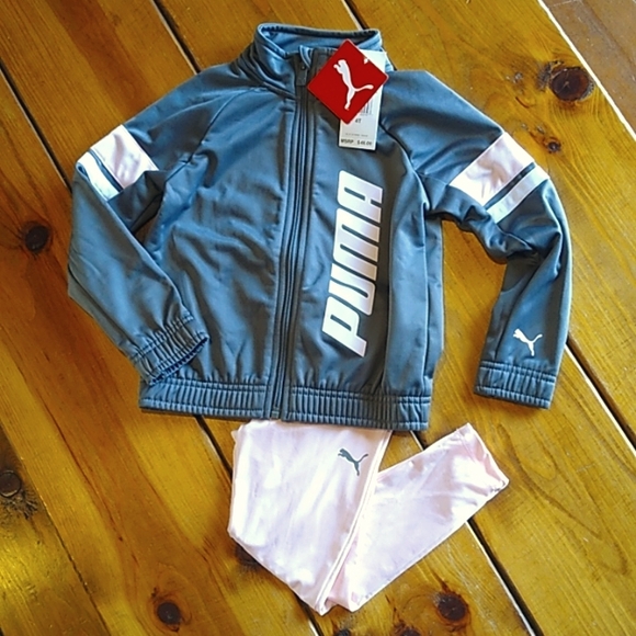 Puma Other - Puma Kids Pink, Gray & White 2 piece jogger set. NWT